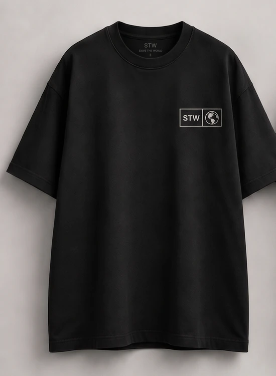 STW / 001, fronte della T-shirt nera