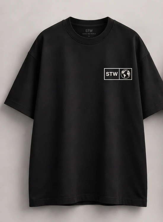 STW / 003, fronte della T-shirt nera